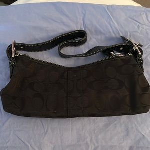 Authentic black coach shoulder bag